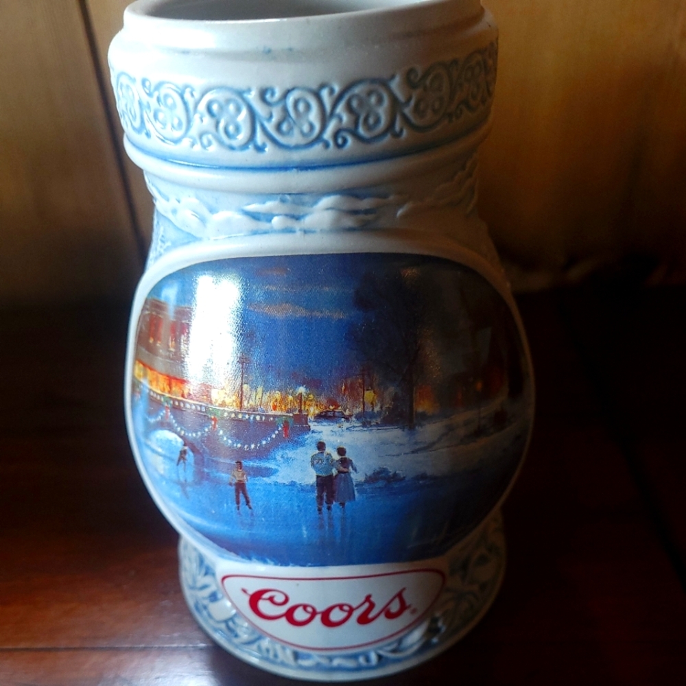 Coors Vintage Decorative Beer Stein with Winter Scene